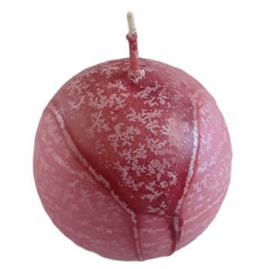 Hand Dipped Candle 2.5" Israel Sphere Ball Tone on Tone Pink Unscented